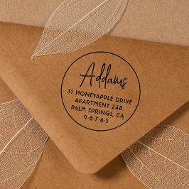 Carimbo Auto Entintado Nome da família minimalista Endereço de devolução