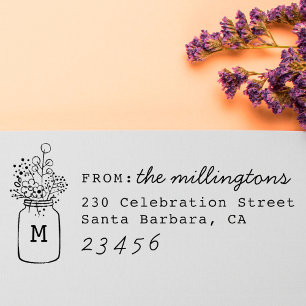 Carimbo Auto Entintado Nome da família personalizada e endereço de devolu