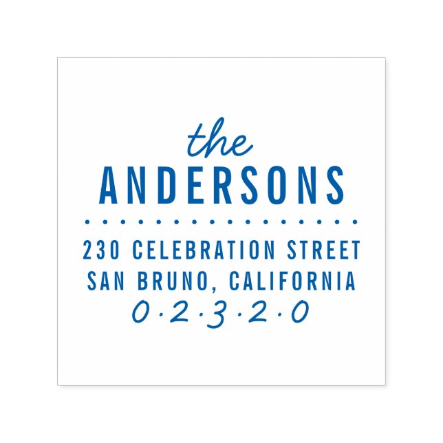 Carimbo Auto Entintado Nome da família personalizada e endereço de retorn (Design)