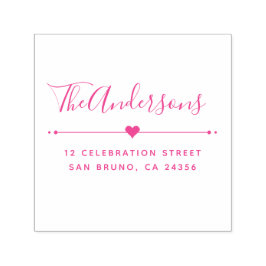 Carimbo Auto Entintado Nome da Família Personalizada Script & Endereço de