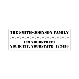 Carimbo Auto Entintado Nome da Família Personalizada Simples + Endereço