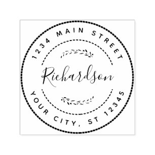 Carimbo Auto Entintado Nome da Família Personalizada Voltar ao Endereço d