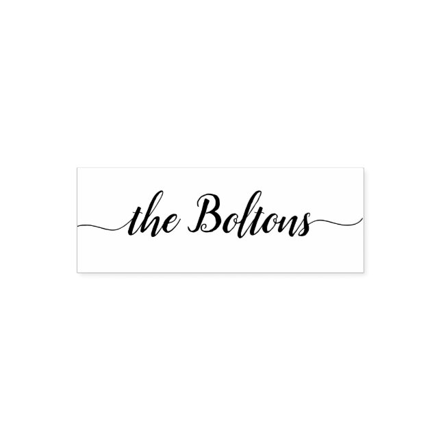 Carimbo Auto Entintado Nome da família Personalizado Caligrafia Chic Mode (Design)