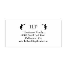 Carimbo Auto Entintado Nome da família Trumpeter Silhouter Casamento