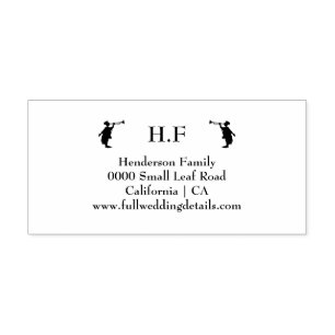 Carimbo Auto Entintado Nome da família Trumpeter Silhouter Casamento