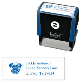 Carimbo Auto Entintado Nome da imagem BULLMASTIFF e Endereço de devolução