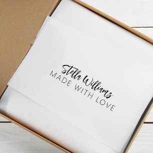 Carimbo Auto Entintado Nome de Caligrafia Moderna Feito Com Amor