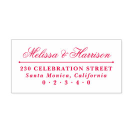 Carimbo Auto Entintado Nome de Casamento de Script Elegante Endereço de R