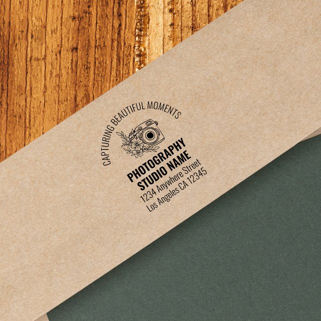 Carimbo Auto Entintado Nome de Devolução da Motif da Câmera Endereço do F (Criador carregado)