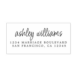 Carimbo Auto Entintado Nome de Endereço de Caligrafia Elegante