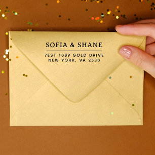 Carimbo Auto Entintado Nome de Tipografia Moderno Mínimo Endereço de Reto