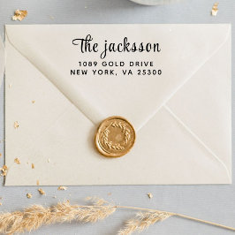 Carimbo Auto Entintado Nome de Tipografia Moderno Mínimo Endereço de Reto