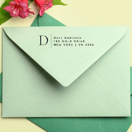 Carimbo Auto Entintado Nome de Tipografia Moderno Mínimo Endereço de Reto