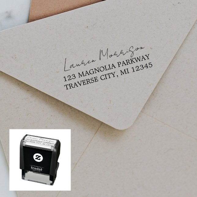 Carimbo Auto Entintado Nome do cheio Rico Retorno do Endereço Autocolante (Criador carregado)