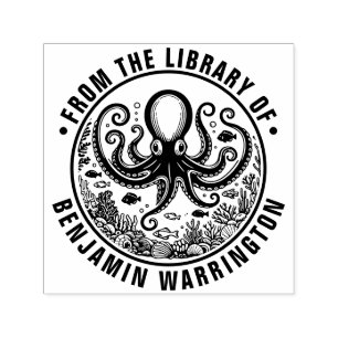 Carimbo Auto Entintado Nome do Livro Biblioteca Coral Conchas de Peixe Po