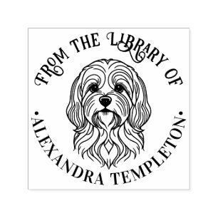 Carimbo Auto Entintado Nome do Livro da Biblioteca Cabeça de Cachorro Lha
