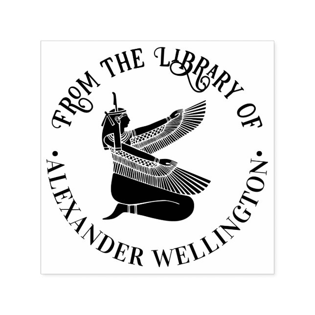 Carimbo Auto Entintado Nome do Livro da Biblioteca da Deusa Egípcia Maat  (Design)