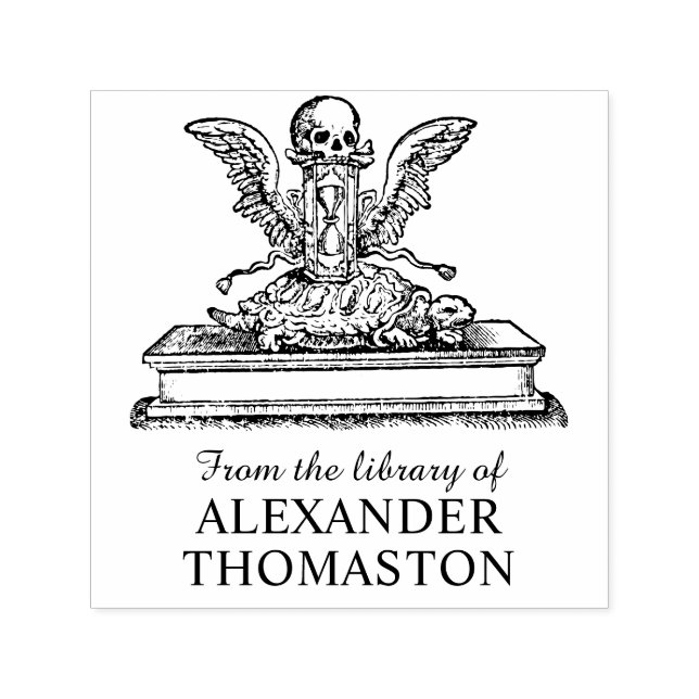 Carimbo Auto Entintado Nome do Livro da Biblioteca da Tartaruga de Vidro- (Design)