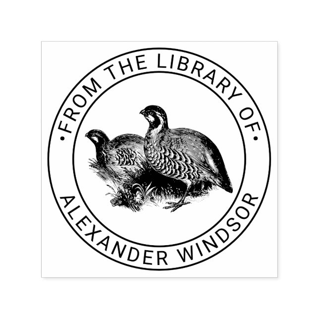 Carimbo Auto Entintado Nome do livro da biblioteca de desenho de aves de  (Design)