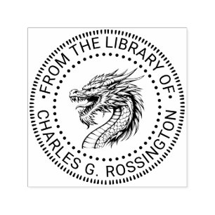 Carimbo Auto Entintado Nome do Livro da Biblioteca de Desenho de Cabeça d