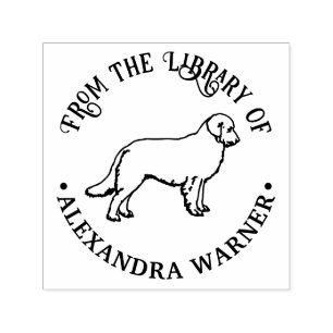 Carimbo Auto Entintado Nome do Livro da Biblioteca do Cão Golden Retrieve
