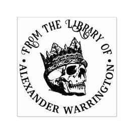 Carimbo Auto Entintado Nome do Livro da Biblioteca do Crânio Humano Corta