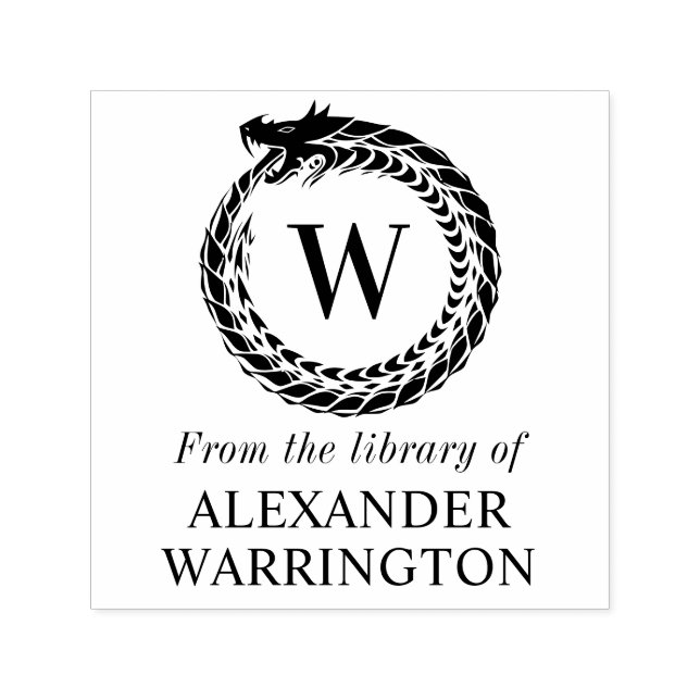 Carimbo Auto Entintado Nome do Livro da Biblioteca Monograma Inicial (Design)