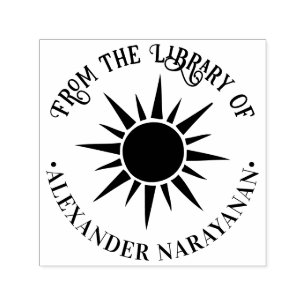 Carimbo Auto Entintado Nome do Livro da Biblioteca Russo do Sol Luminoso 