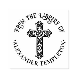 Carimbo Auto Entintado Nome do Livro de Biblioteca Cruzada do Knot Celtic