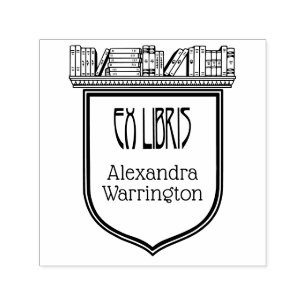Carimbo Auto Entintado Nome do Livro de Derramamento Elegante Ex Libris