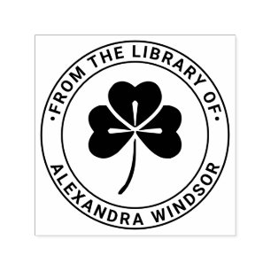 Carimbo Auto Entintado Nome do Livro Lucky Shamrock #4 Biblioteca