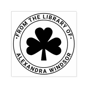 Carimbo Auto Entintado Nome do Livro Lucky Shamrock #5 Biblioteca