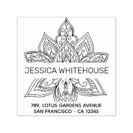 Carimbo Auto Entintado Nome do Lotus Mandala Endereço de devolução