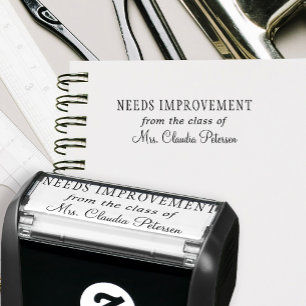 Carimbo Auto Entintado Nome do professor formando personalizado de lição 