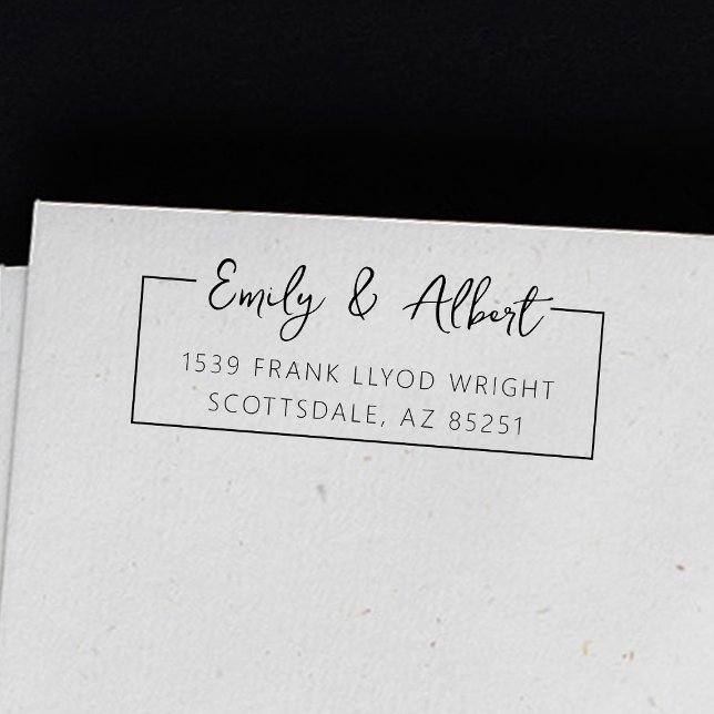 Carimbo Auto Entintado Nome do Script de Endereço de Retorno Monograma de (Criador carregado)