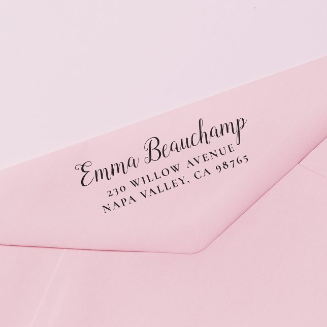 Carimbo Auto Entintado Nome do script e seu endereço (Stamp Mock-up)