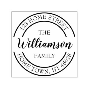 Carimbo Auto Entintado Nome do Script Endereço de Retorno do Círculo