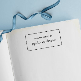 Carimbo Auto Entintado Nome Do Script Na moda De Borda Da Biblioteca De