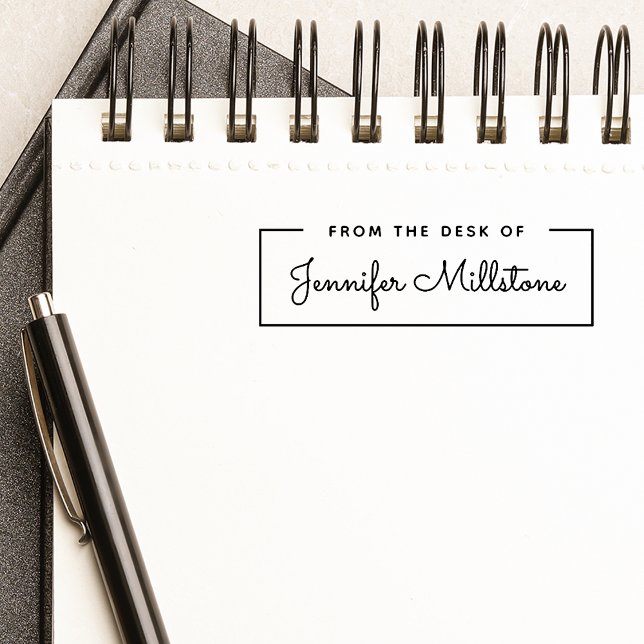 Carimbo Auto Entintado Nome do script simples da mesa de trabalho (Simple From the Desk of Script Name Self-inking Stamp)