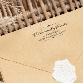 Carimbo Auto Entintado Nome e endereço da caligrafia da Vintage