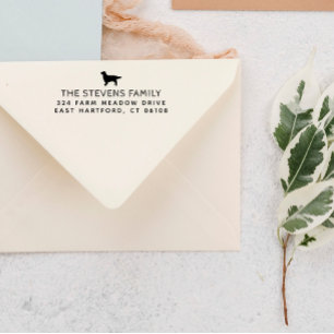 Carimbo Auto Entintado Nome e endereço da silhueta de cães