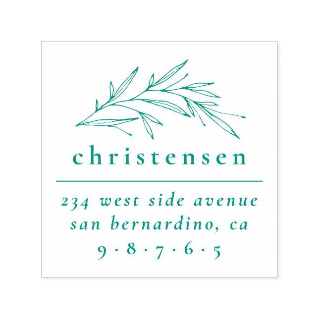 Carimbo Auto Entintado Nome e endereço de devolução da família botânica e (Design)