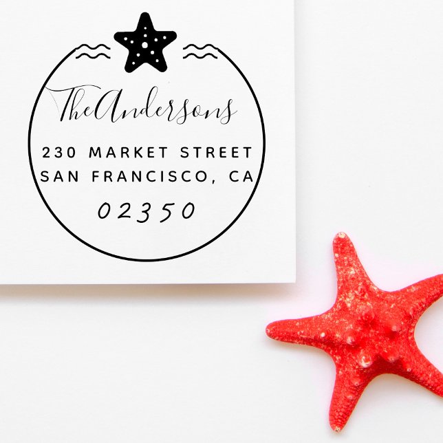 Carimbo Auto Entintado Nome e endereço de devolução da família de Starfis (Criador carregado)