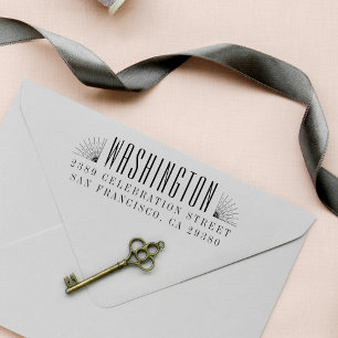 Carimbo Auto Entintado Nome e endereço de devolução da família Elegante A