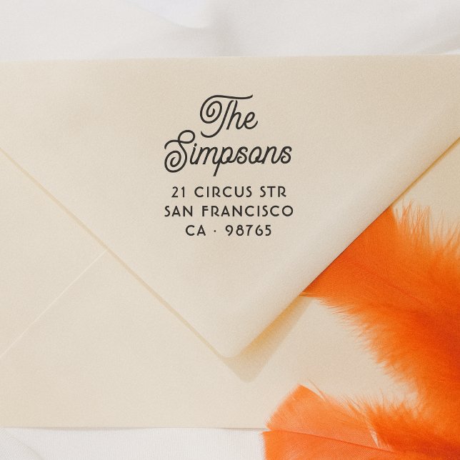 Carimbo Auto Entintado Nome e endereço de devolução da família Na moda Sc (Rubber Stamp Mock-up)