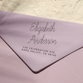 Carimbo Auto Entintado Nome e endereço de devolução da letra do script