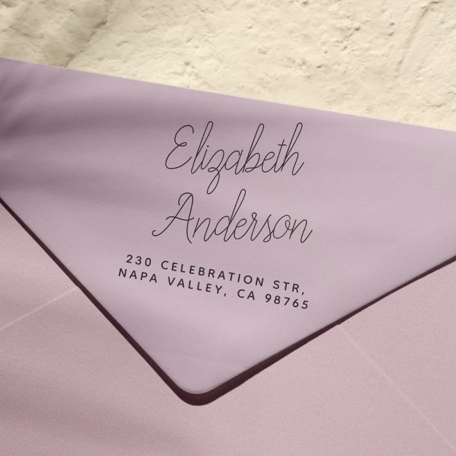 Carimbo Auto Entintado Nome e endereço de devolução da letra do script (Rubber Stamp Mock-up)