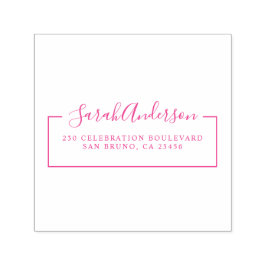 Carimbo Auto Entintado Nome e endereço de devolução do script Elegante | 