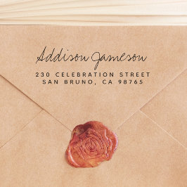 Carimbo Auto Entintado Nome e endereço de devolução manuscritos simples