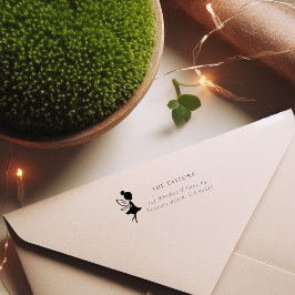 Carimbo Auto Entintado Nome e endereço de retorno da família de fadas de